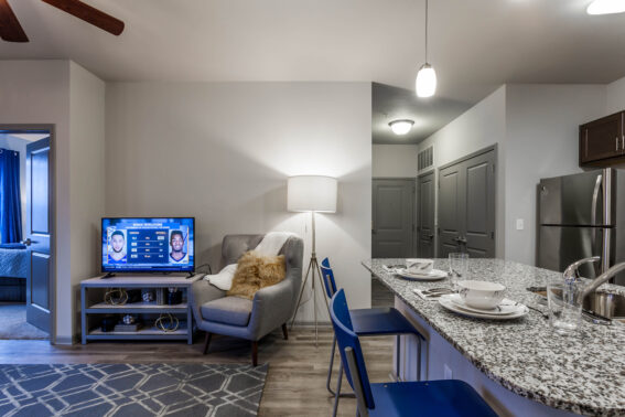 Apartment kitchen counter seating